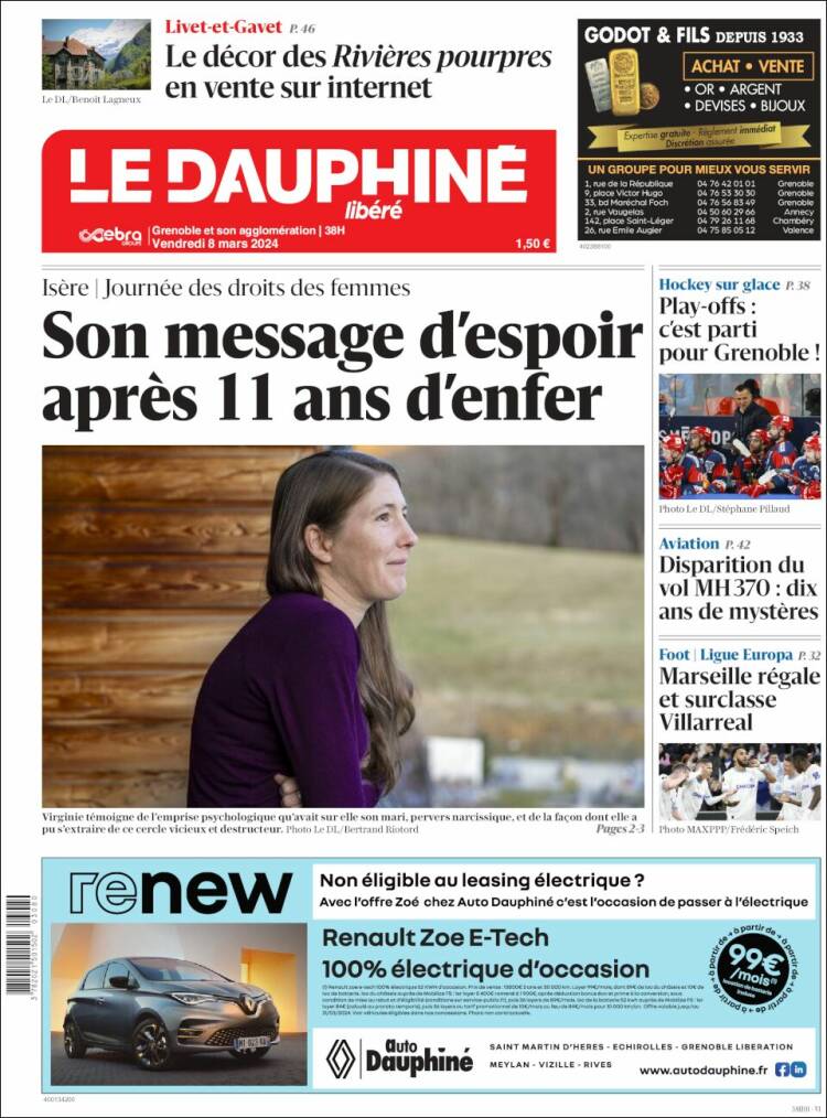 Portada de Le Dauphiné Libéré (Francia)