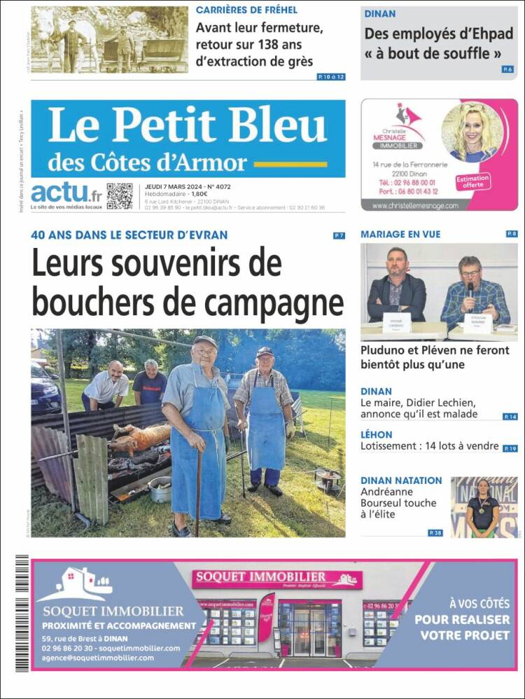 Portada de Le Petit Bleu (Francia)