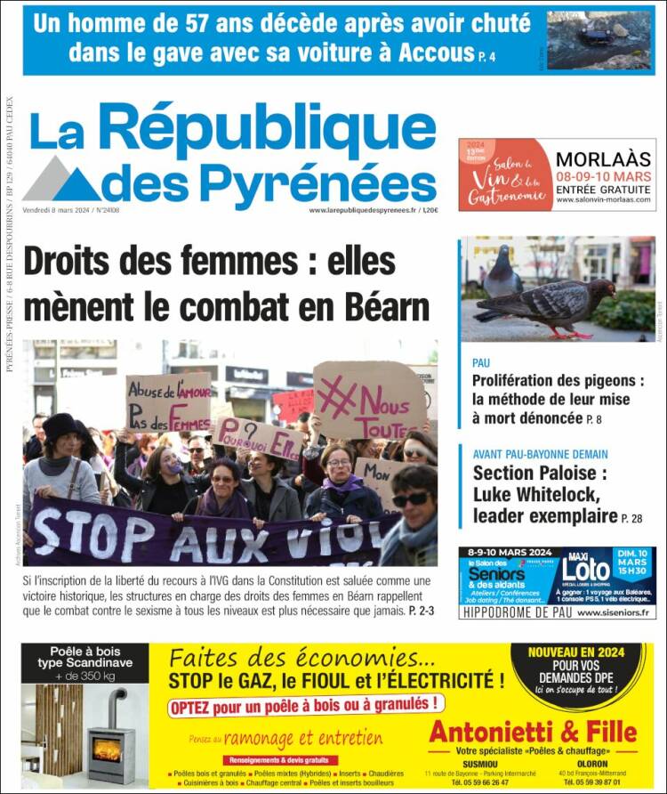 Portada de La République des Pyrénées (Francia)