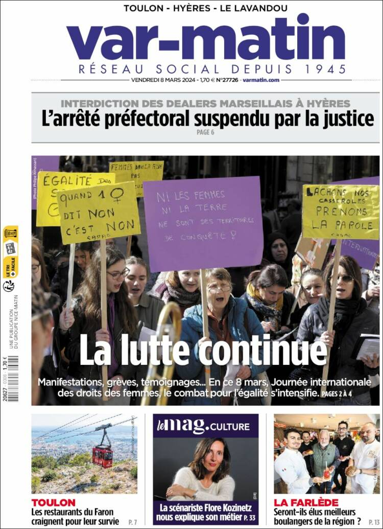 Portada de Var-Matin (Francia)