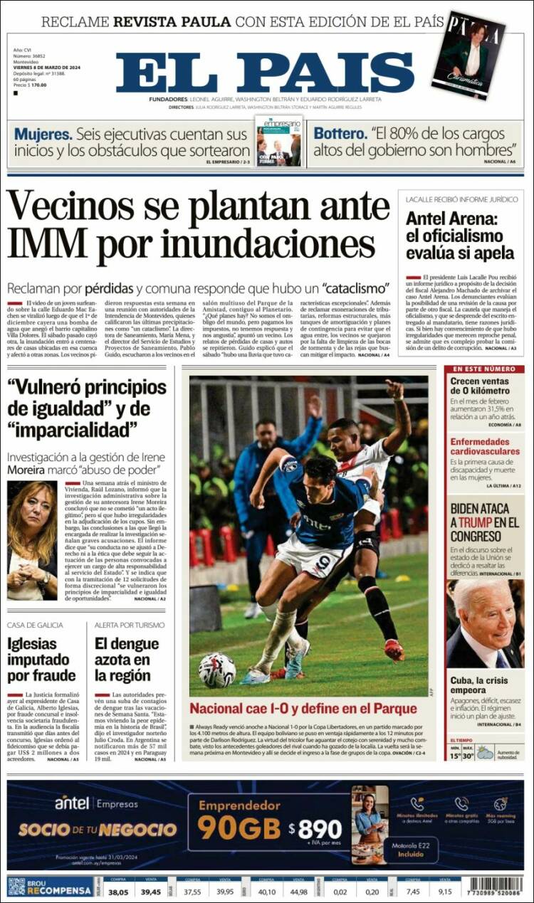 Portada de El País (Uruguay)