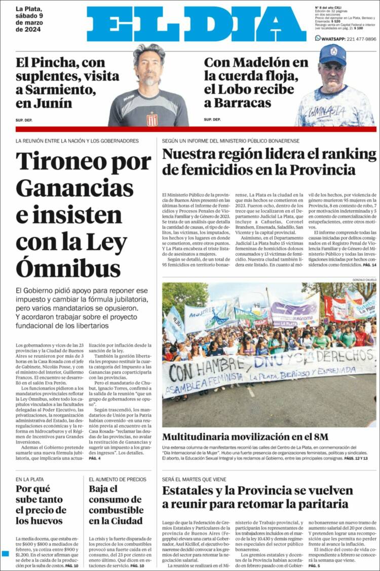 Portada de El Día de la Plata (Argentina)