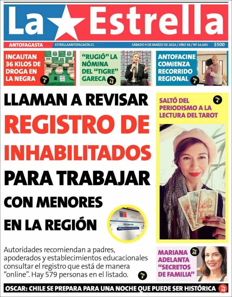 Portada de La Estrella del Norte (Chile)