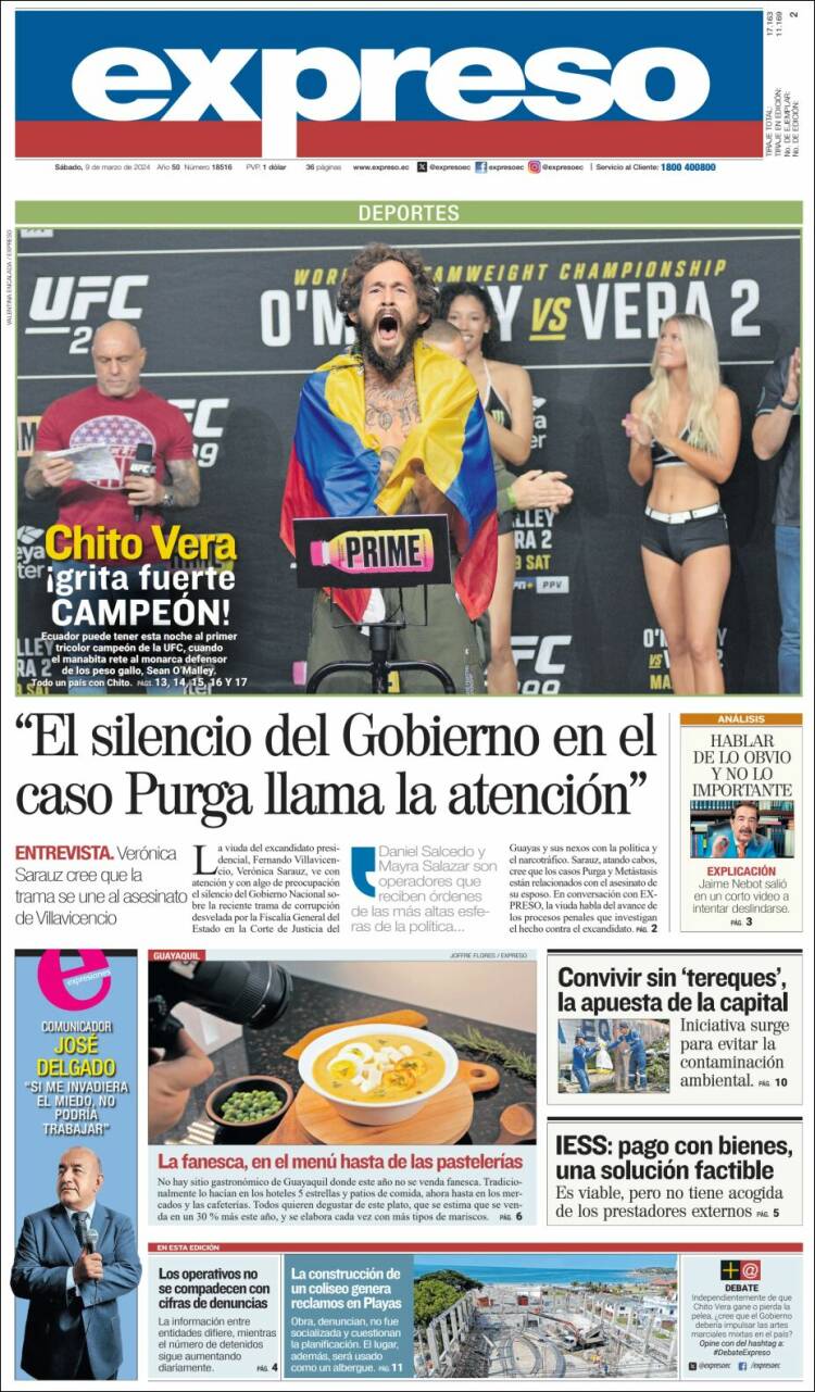 Portada de Expreso (Ecuador)