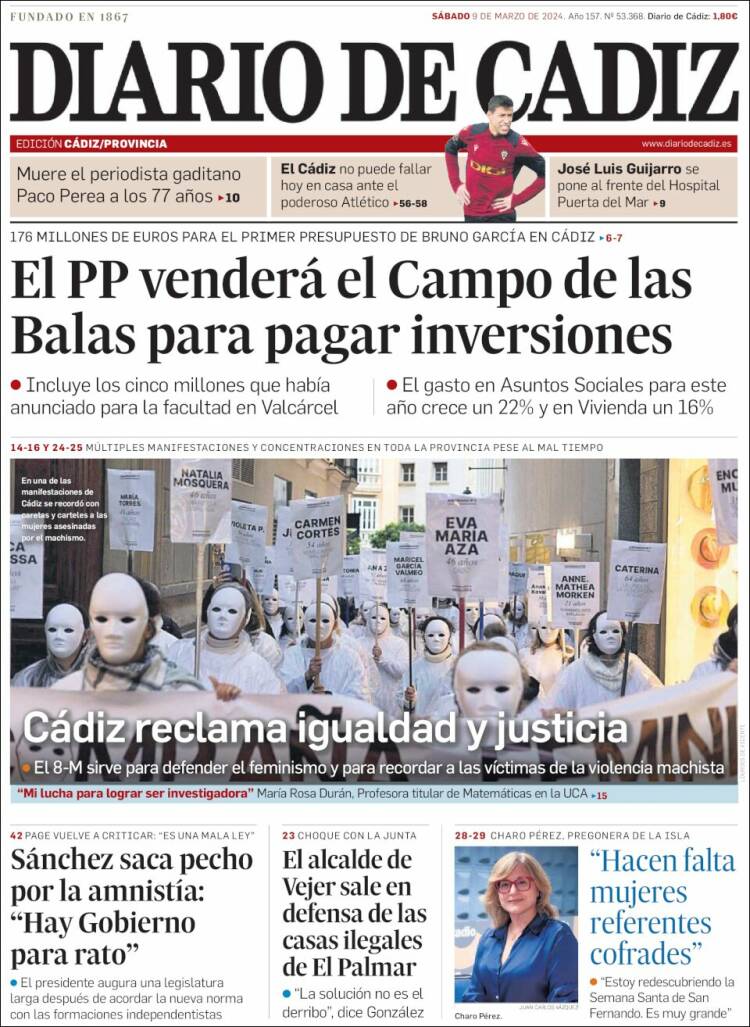 Portada de Diario de Cádiz (Espa&ntilde;a)