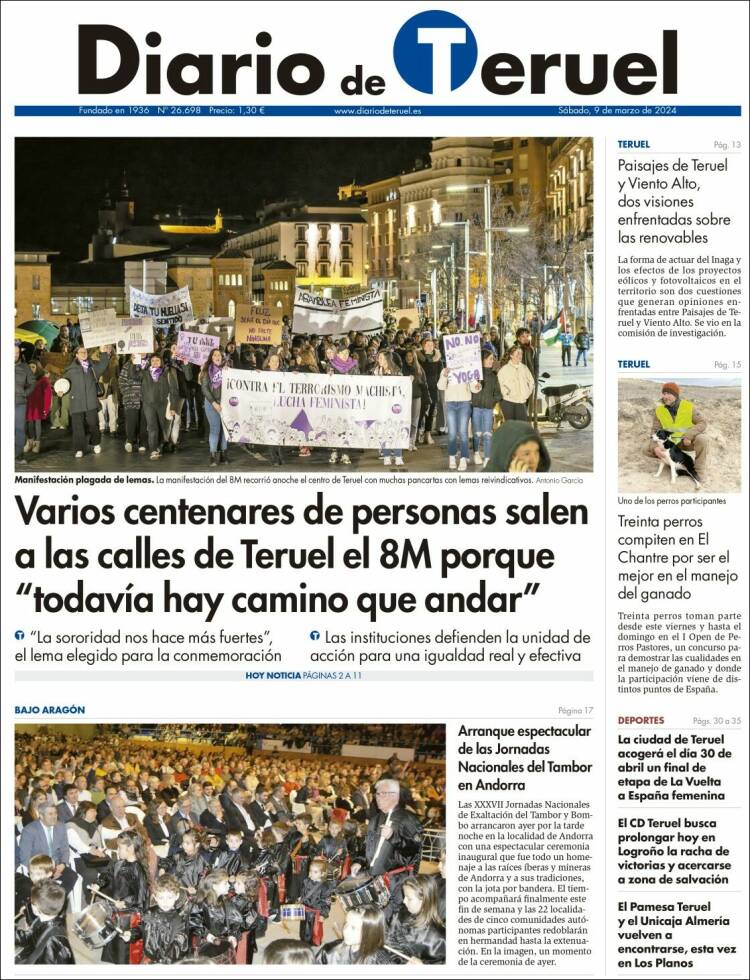 Portada de Diario de Teruel (España)