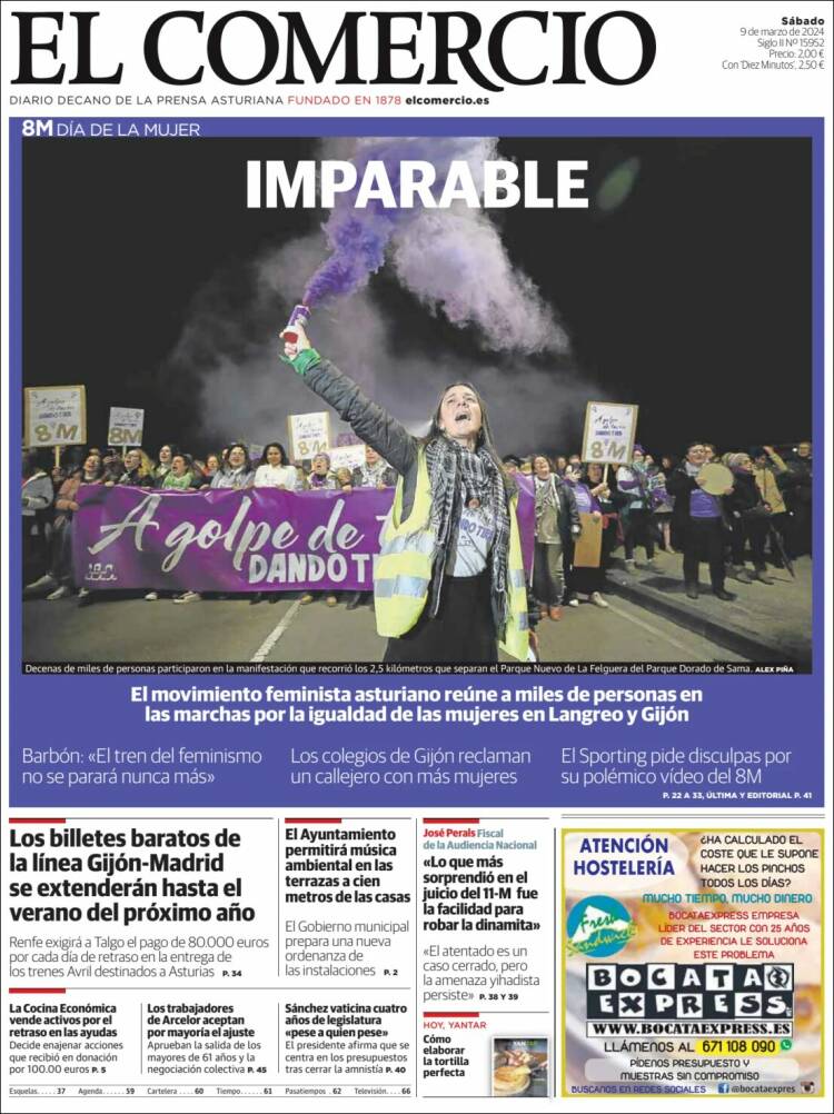 Portada de El Comercio - Gijón (Espa&ntilde;a)