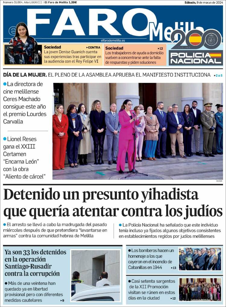 Portada de El Faro de Melilla (España)