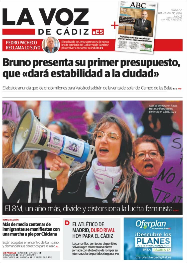 Portada de La Voz de Cádiz (Espa&ntilde;a)