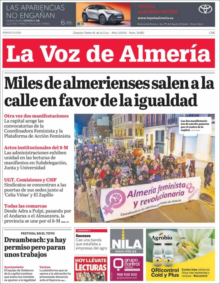 Portada de La Voz de Almería (Espa&ntilde;a)