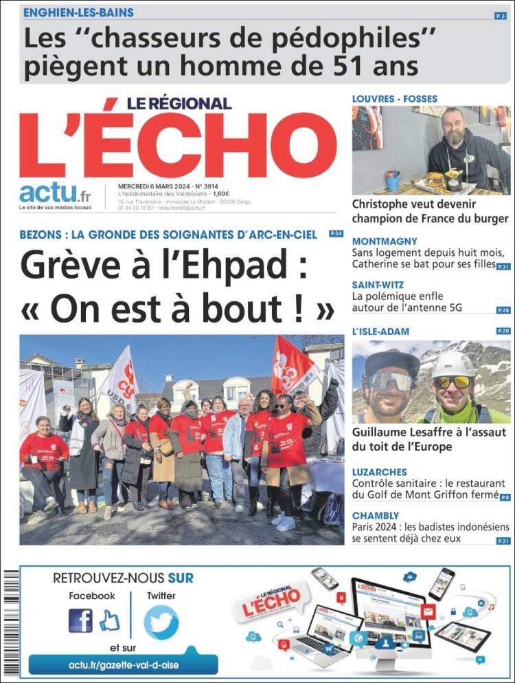 Portada de L'Echo de la Haute-Vienne (Francia)