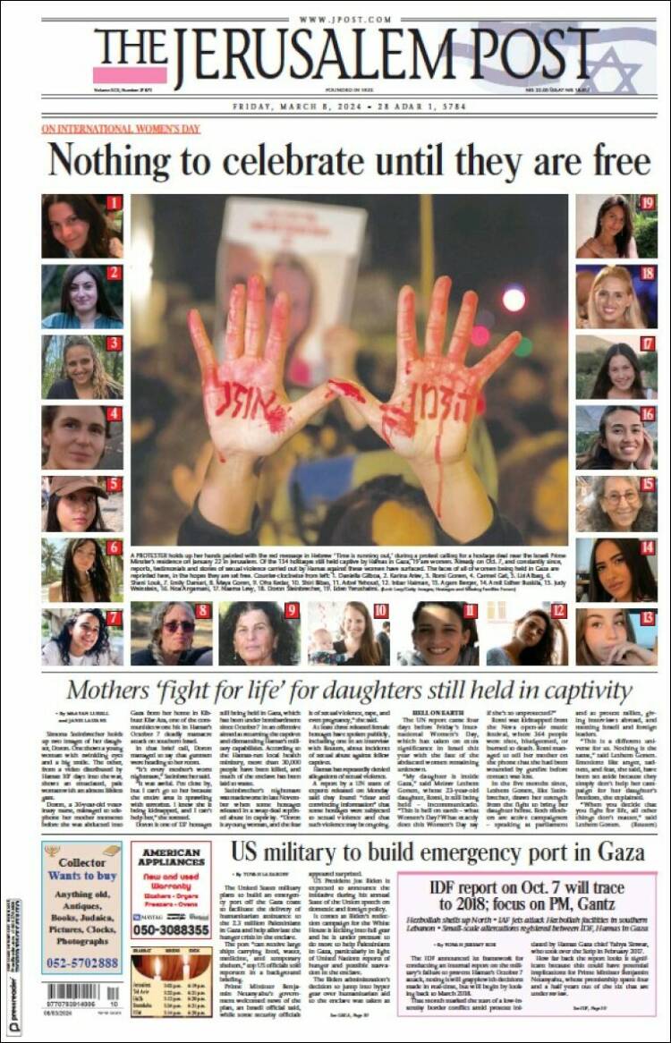 Portada de The Jerusalem Post (Israel)