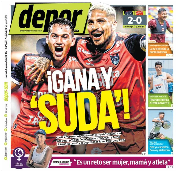 Portada de Depor (Per&uacute;)