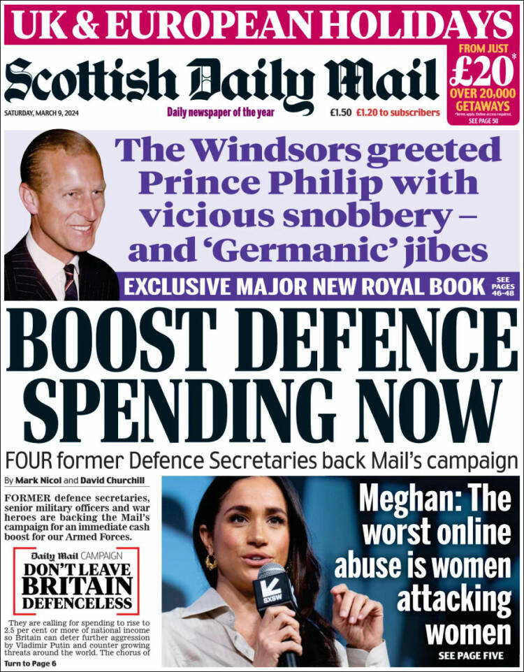 Portada de Scottish Daily Mail (Reino Unido)