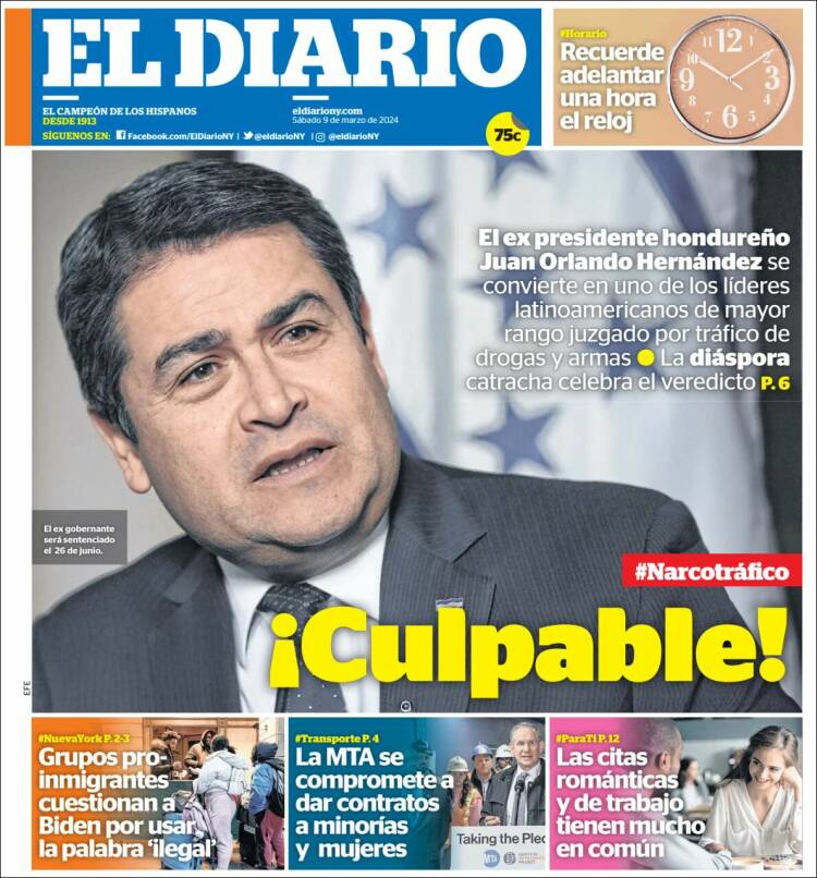 Portada de El Diario NY (USA)