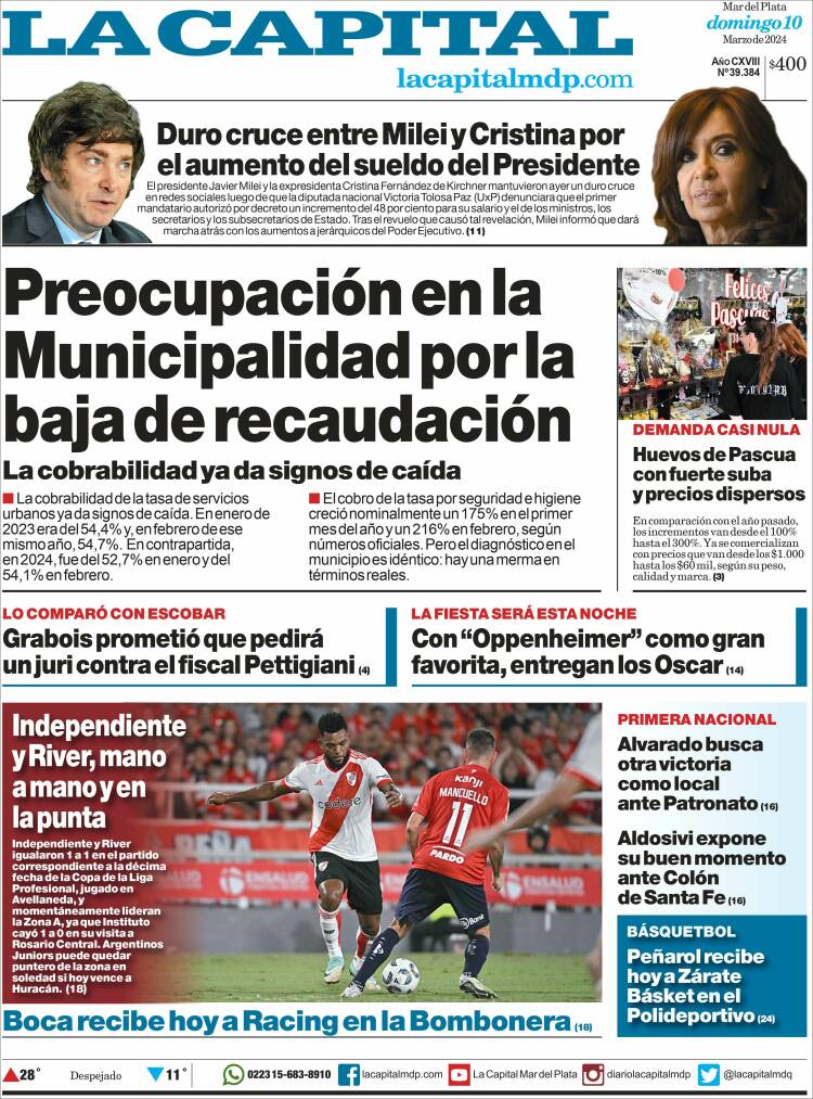 Portada de Diario La Capital - Mar del Plata (Argentina)