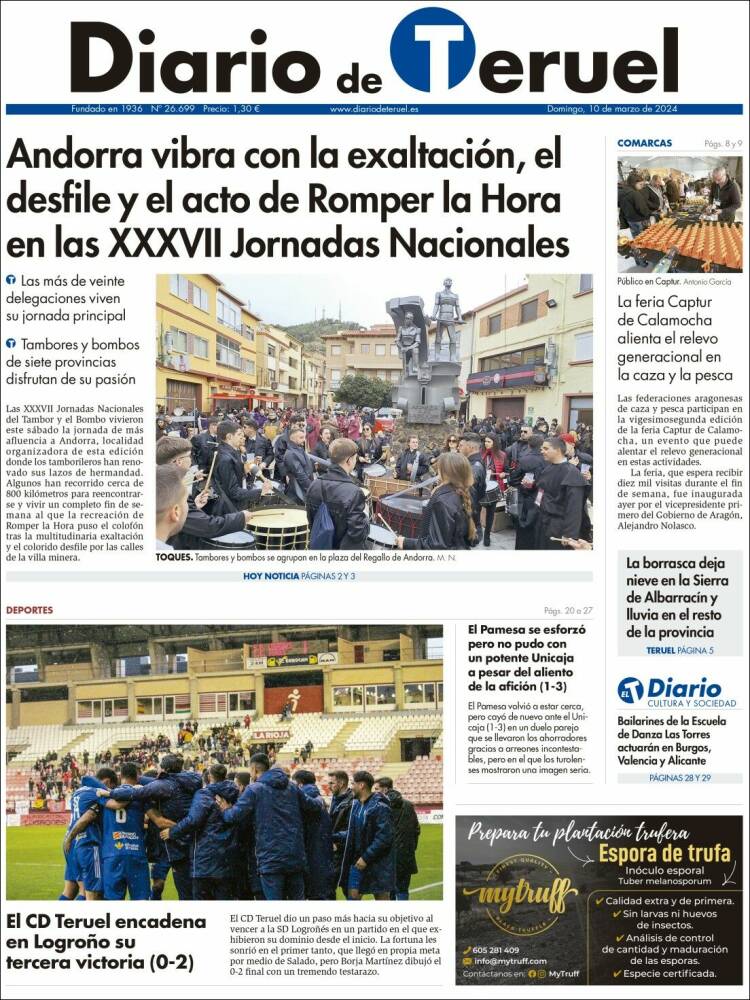 Portada de Diario de Teruel (España)