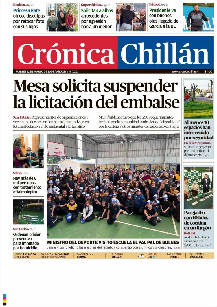 Portada de Crónica Chillán (Chile)