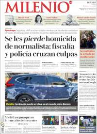 Portada de Milenio - Jalisco (México)