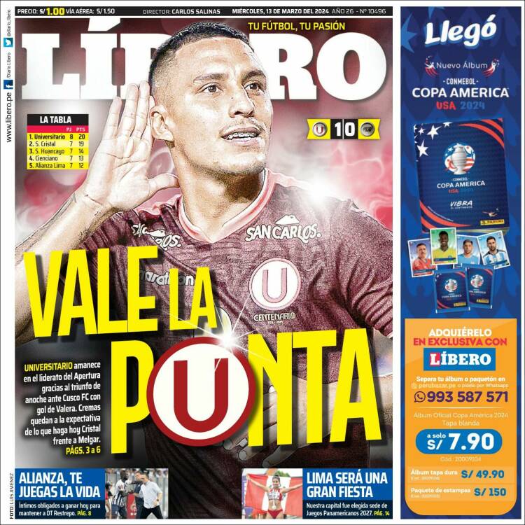 Portada de Líbero (Perú)