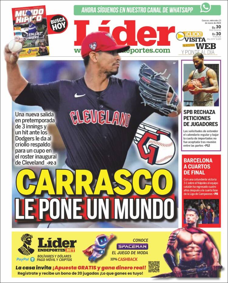 Portada de Lider en deportes (Venezuela)