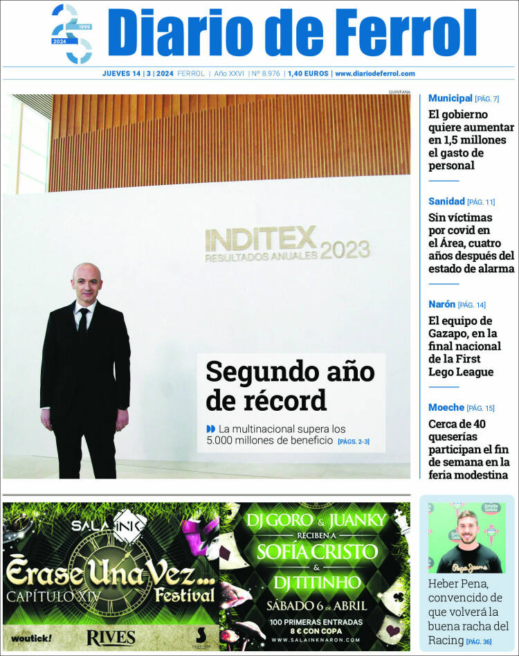 Portada de Diario de Ferrol (España)