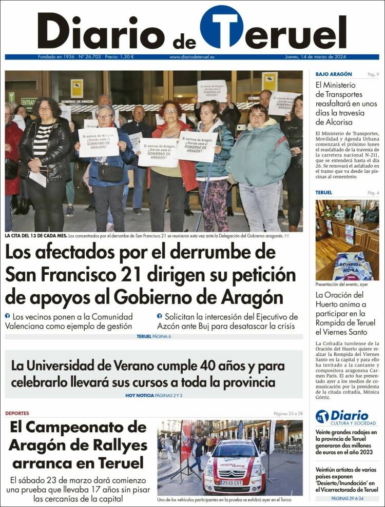 Portada de Diario de Teruel (España)
