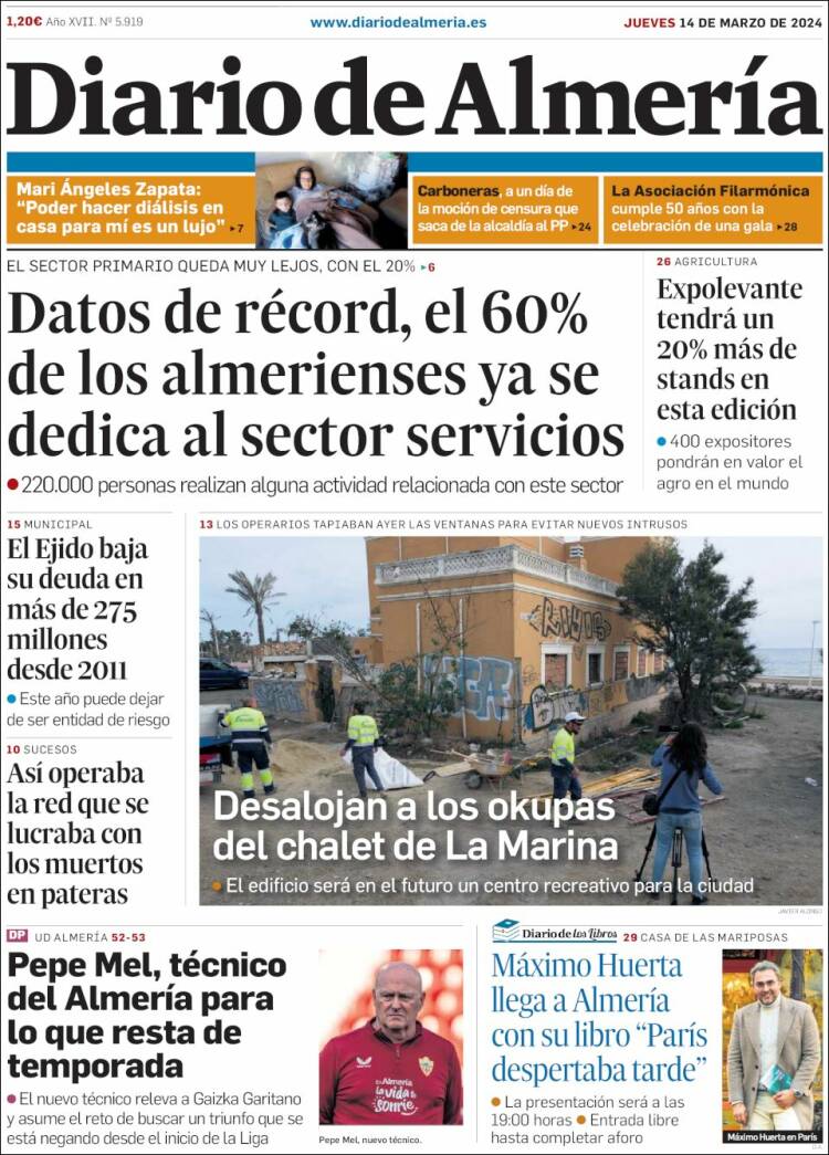 Portada de Diario de Almería (España)