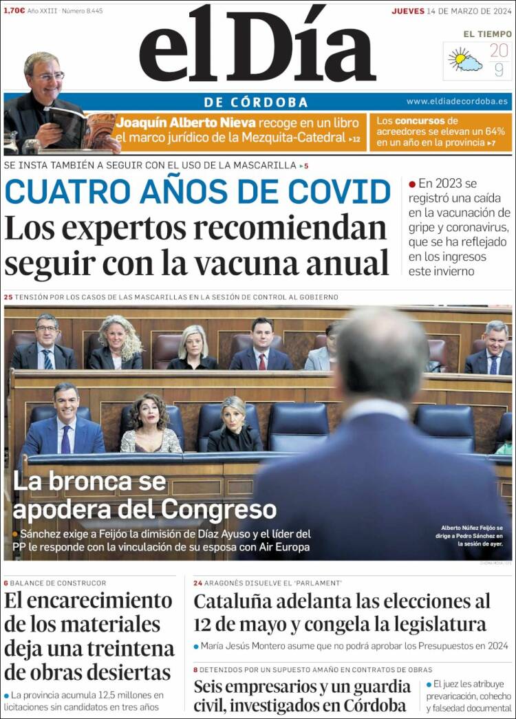Portada de El Día de Córdoba (España)