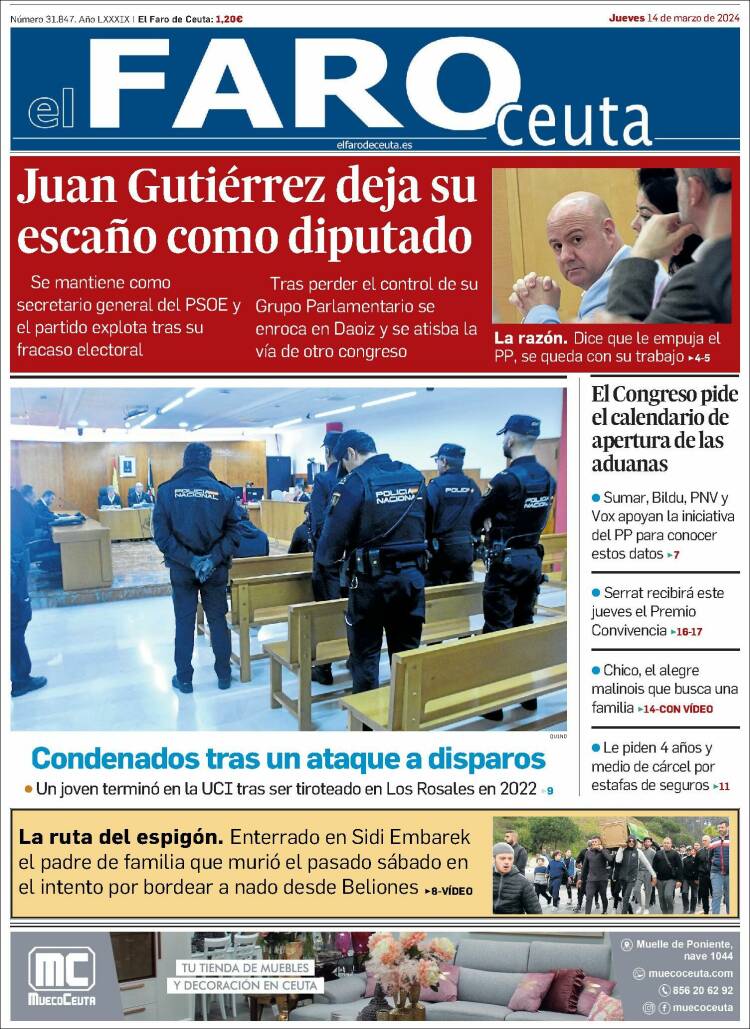 Portada de El Faro de Ceuta (España)