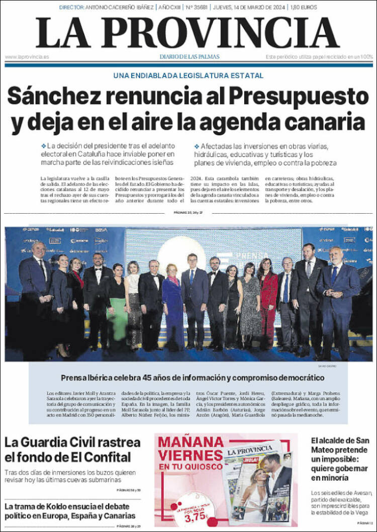 Portada de La Provincia (España)