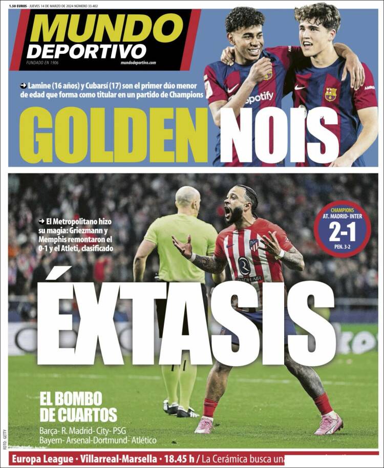 Portada de El Mundo Deportivo (España)