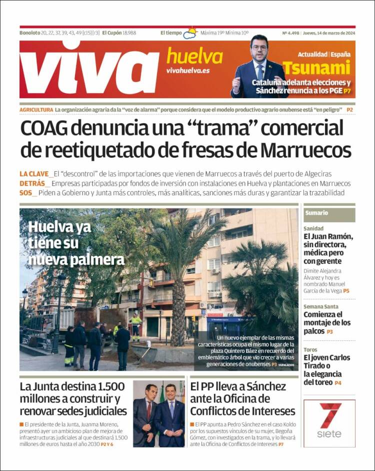 Portada de Viva Huelva (España)