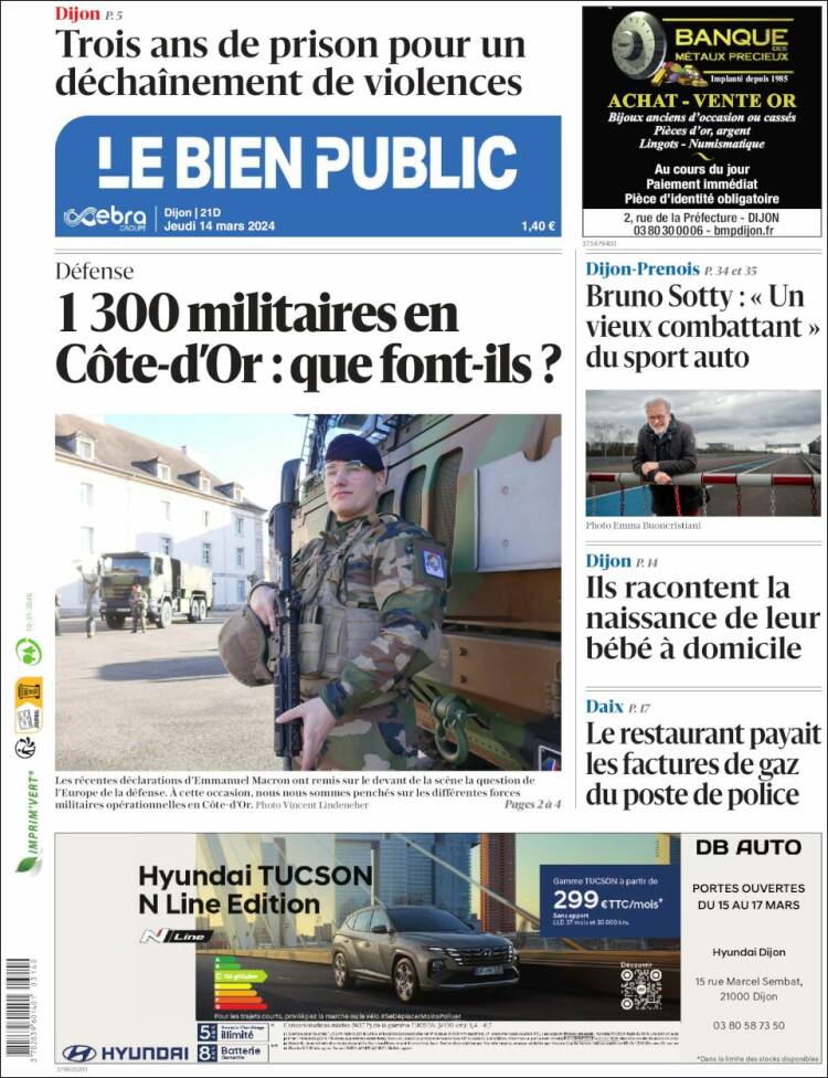 Portada de Le Bien Public (Francia)