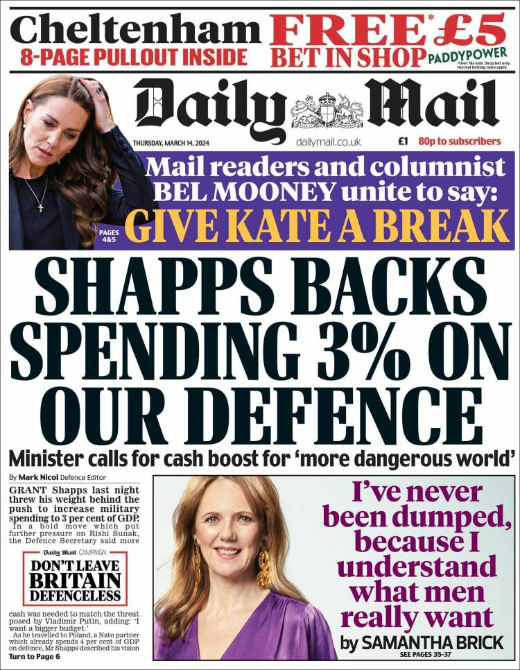 Portada de Daily Mail (United Kingdom)