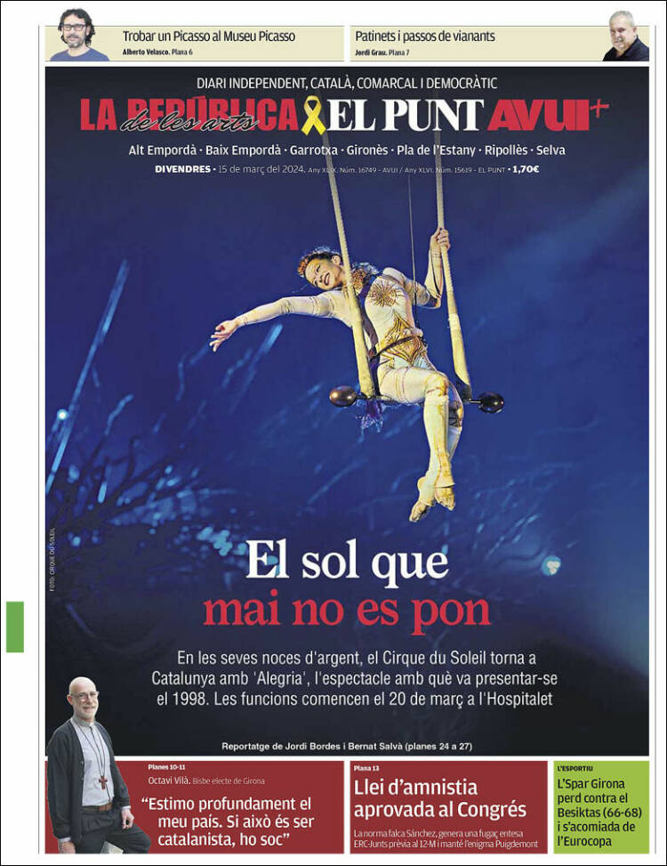 Portada de El Punt Avui - Girona (Espa&ntilde;a)