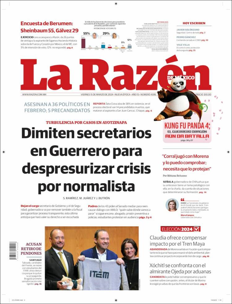 Portada de La Razón (México)