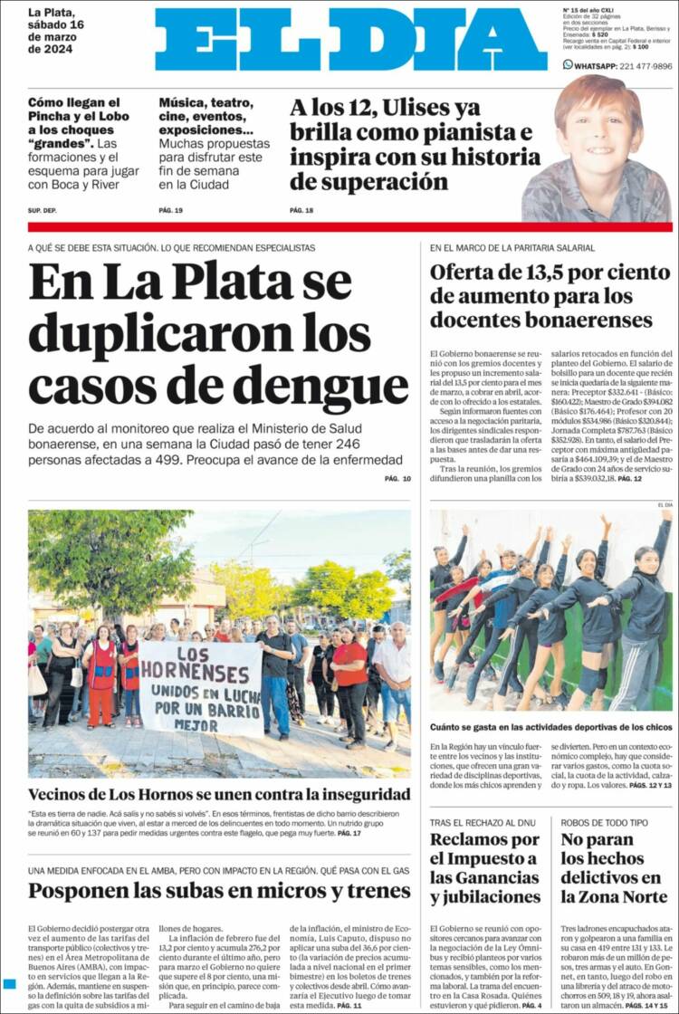 Portada de El Día de la Plata (Argentina)
