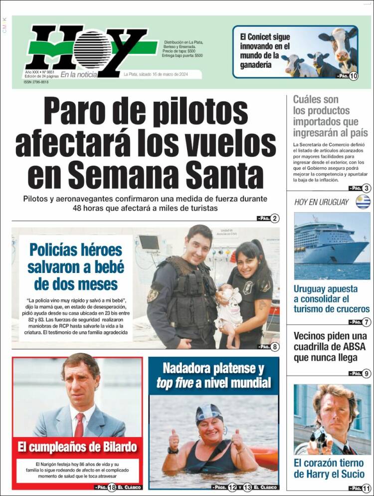 Portada de Diario Hoy (Argentina)
