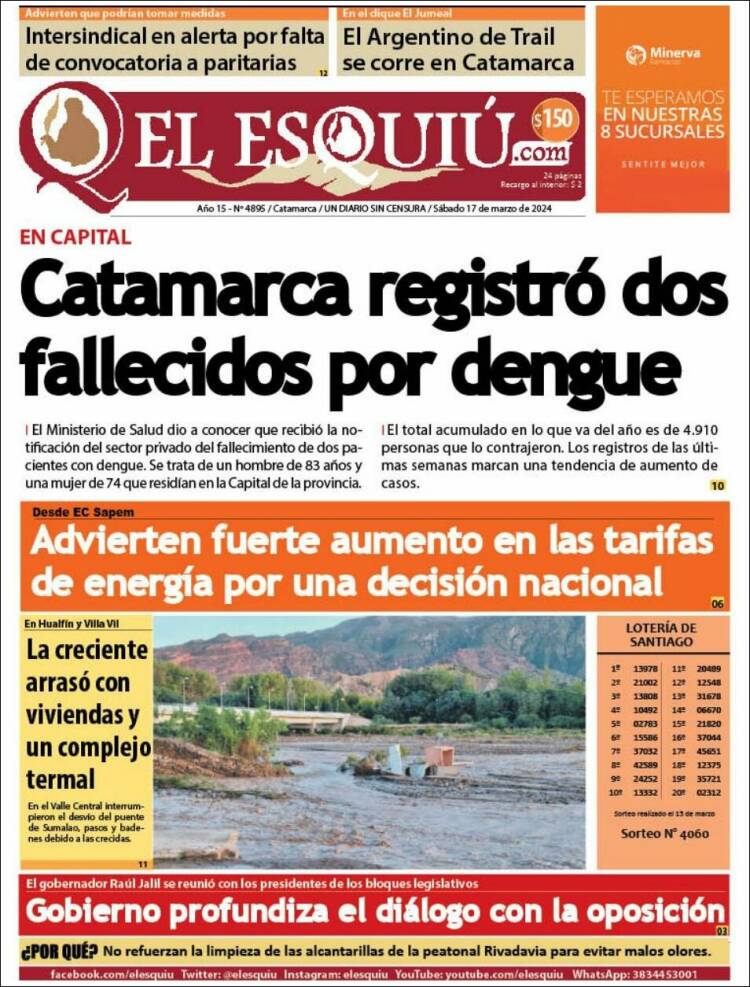 Portada de El Esquiu (Argentina)
