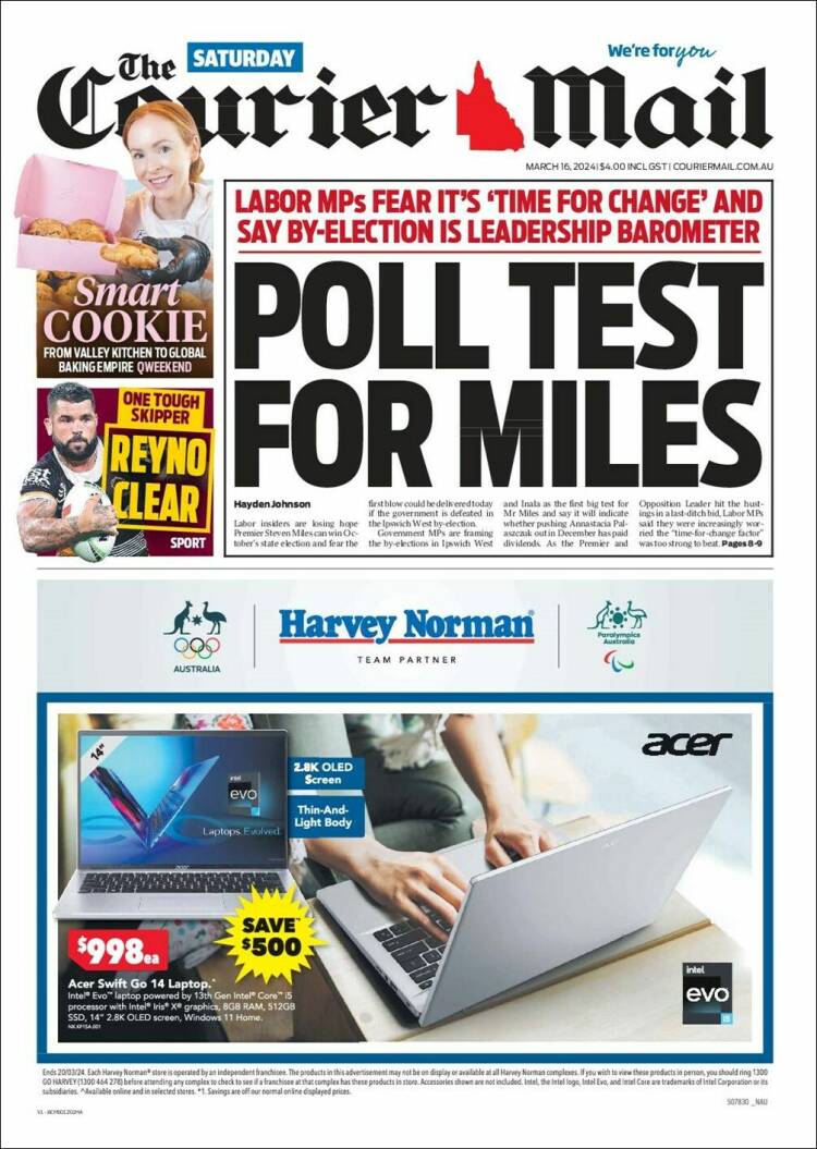 Portada de The Courier-Mail (Australia)