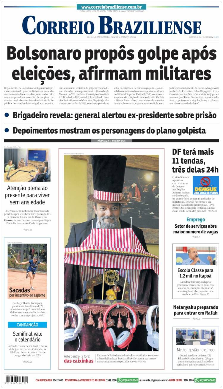 Journal Correio Braziliense Br Sil Les Unes Des Journaux De Br Sil