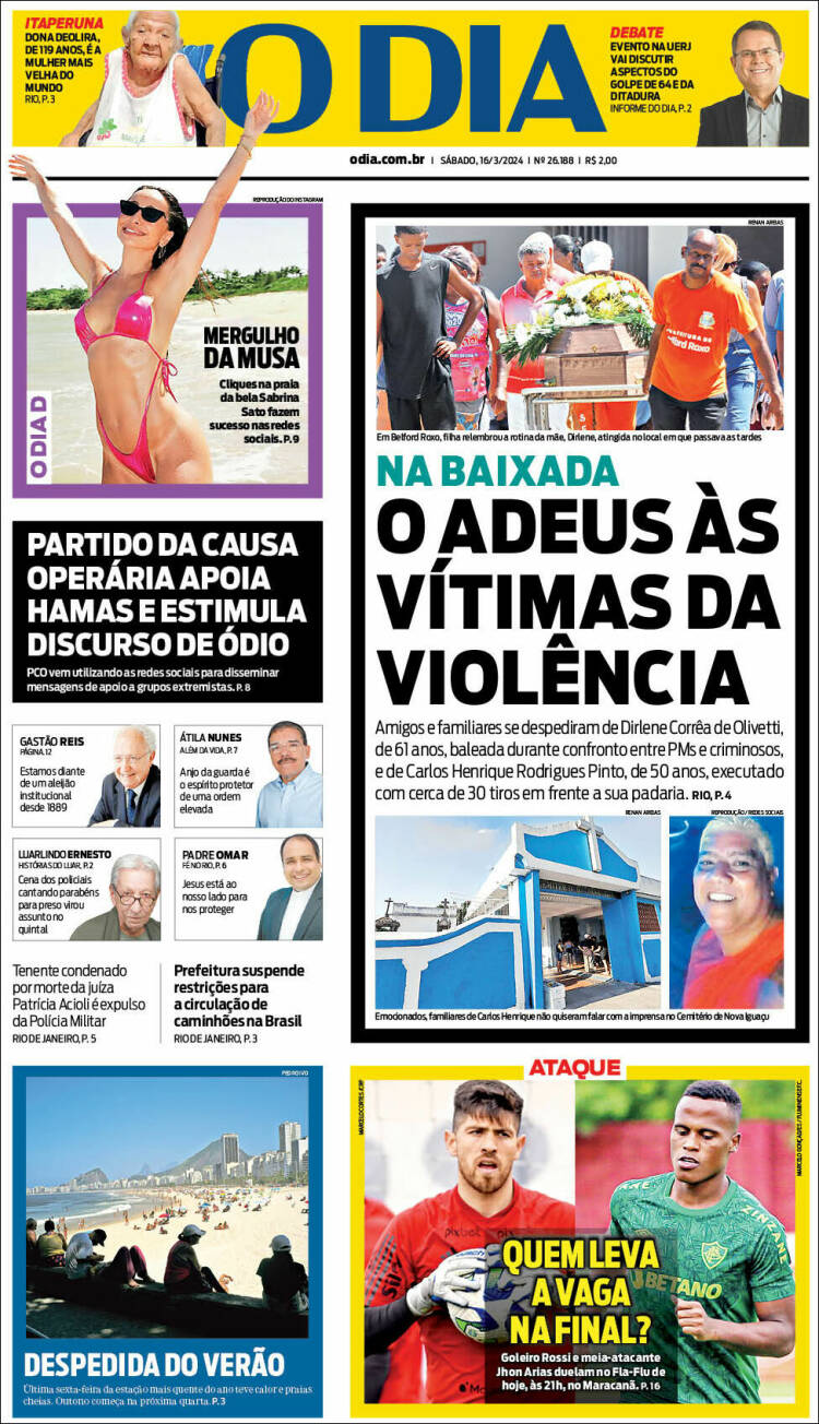 Portada de O Dia (Brasil)