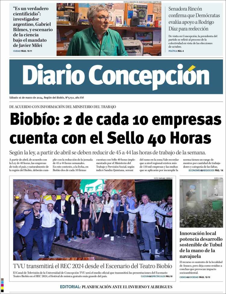 Portada de Diario de Concepción (Chile)
