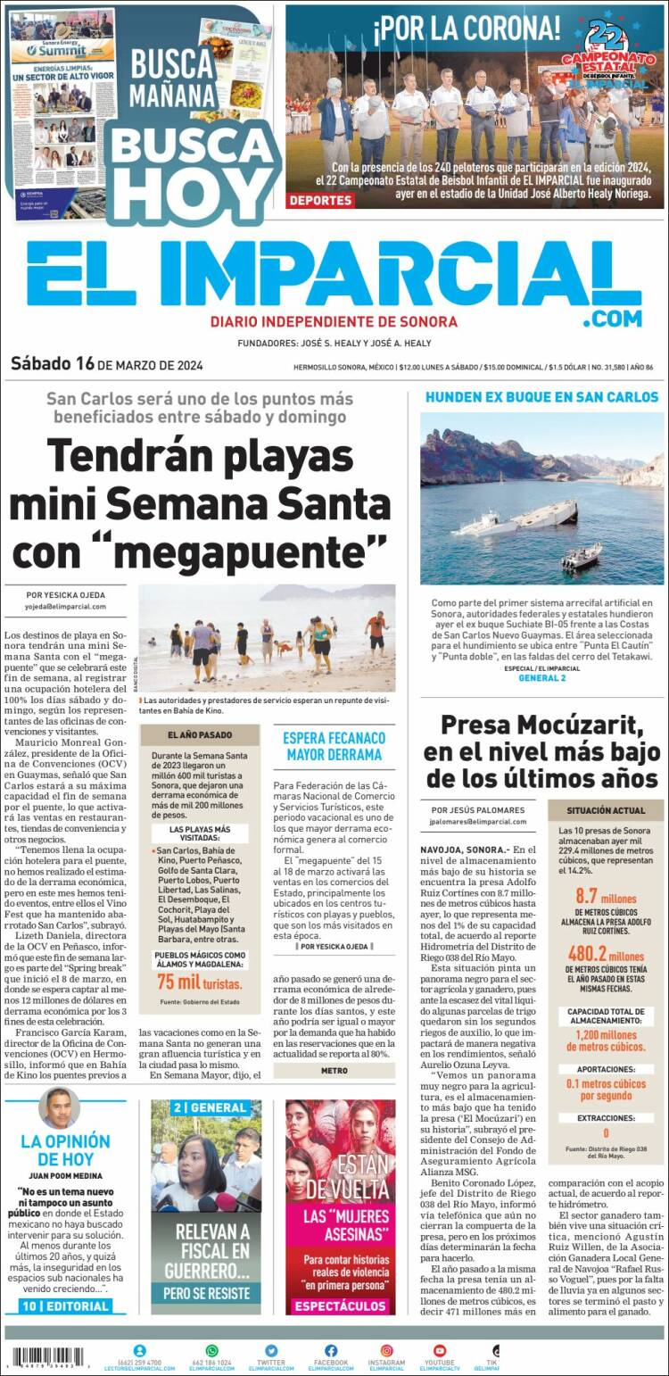 Portada de El Imparcial (M&eacute;xico)