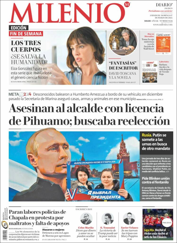 Portada de Milenio - Jalisco (M&eacute;xico)