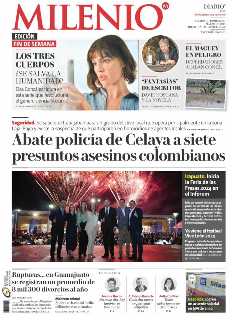 Portada de Milenio de León (M&eacute;xico)