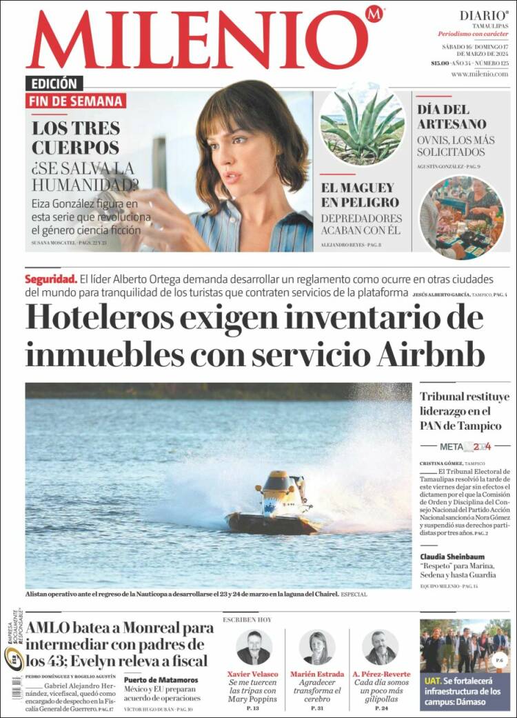 Portada de Milenio - Tamaulipas (M&eacute;xico)