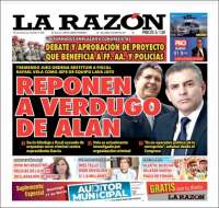 Portada de La Razón (Per&uacute;)