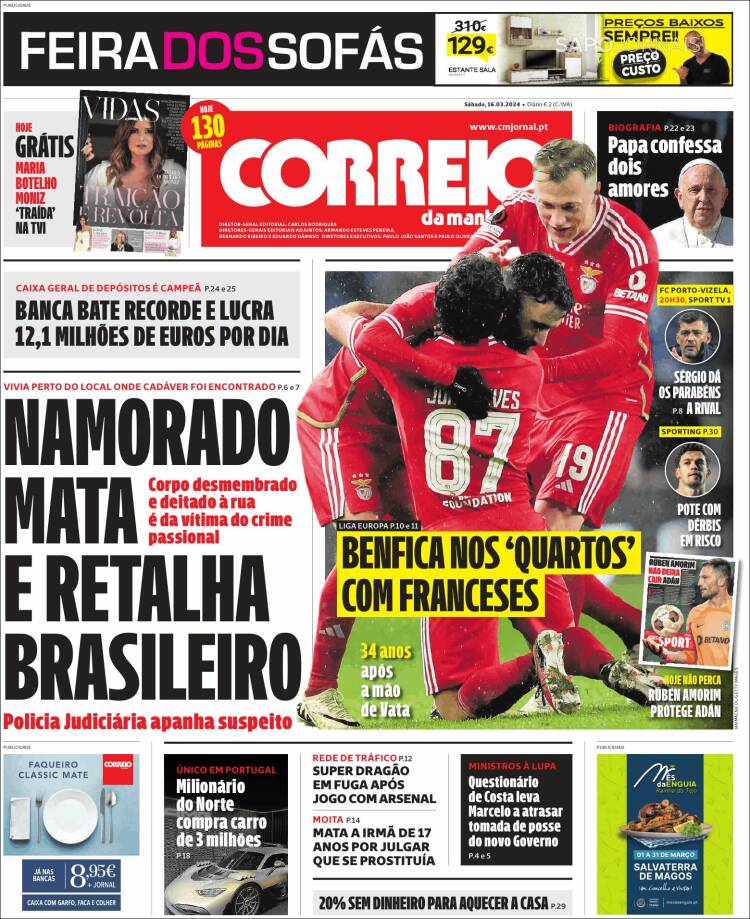 Portada de Jornal de Negócios (Portugal)